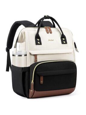 Womens Laptop Backpack 15.6 Inch Travel Work Bag Water Resistant Carry On Black